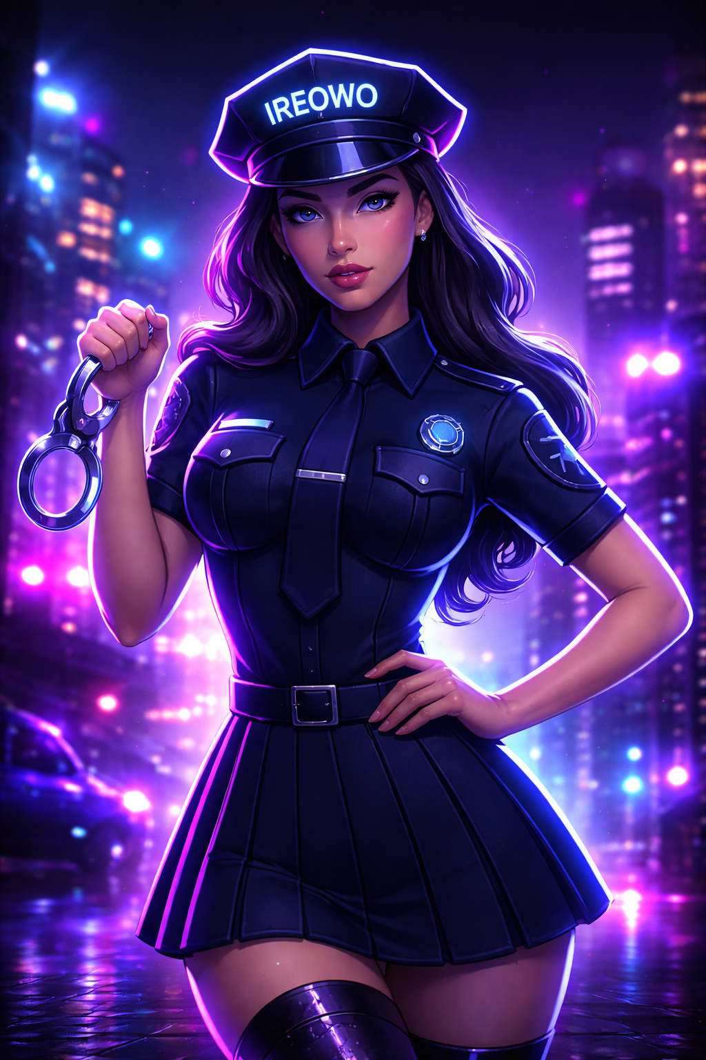 mujer policía con esposas simbolizando cumplimiento y seguridad para high risk payment processing en dating