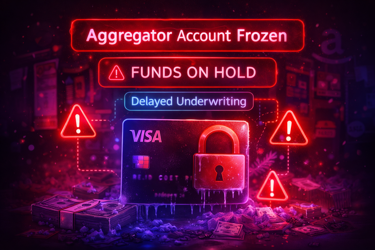 high risk payment gateway account frozen with funds on hold and delayed underwriting notification